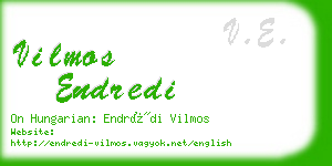 vilmos endredi business card